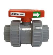 Xirtec 140 PVC 353005 True Union Ball Valve, 1 Inch, Socket x Threaded, 232 psi, Full Port, PVC Body